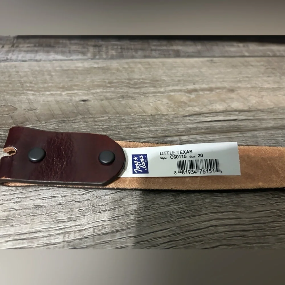 Youth Tony Lama Little Texas Brown Leather Belt size 20